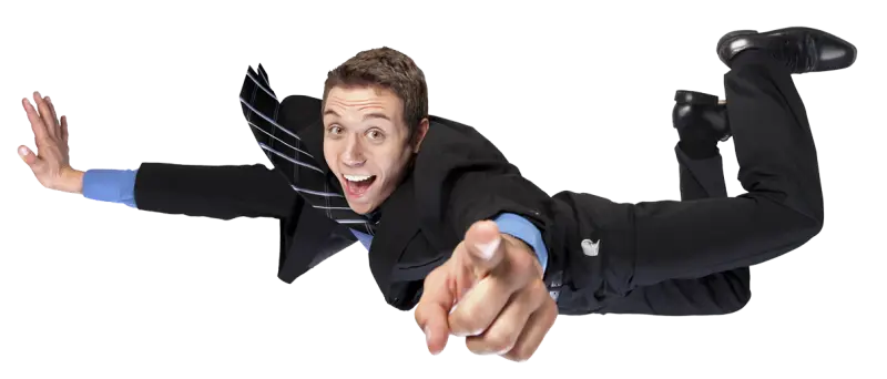 pessoa flutuando e uma núvem.